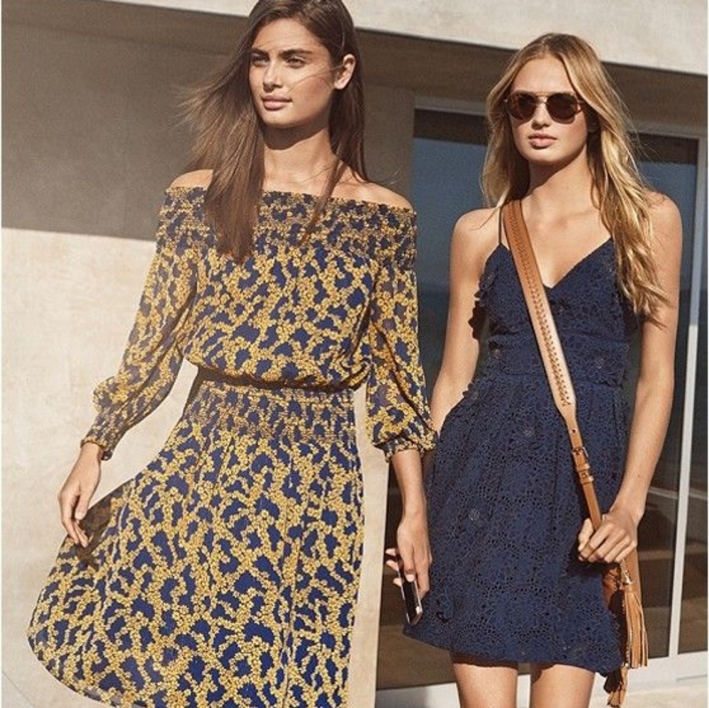 Michael Kors Botanical Off Shoulder Dress